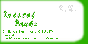 kristof mauks business card